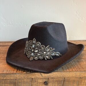 Embellished Black Cowgirl Hat